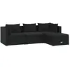 Image de Vidaxl Salon De Jardin 4 Pcs Avec Coussins RÃ©sine TressÃ©e Noir