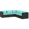 Image de Vidaxl Salon De Jardin 5 Pcs Avec Coussins RÃ©sine TressÃ©e Noir