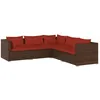Image de Vidaxl Salon De Jardin 5 Pcs Avec Coussins RÃ©sine TressÃ©e Marron