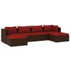 Image de Vidaxl Salon De Jardin 6 Pcs Avec Coussins RÃ©sine TressÃ©e Marron