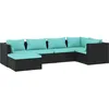 Image de Vidaxl Salon De Jardin 6 Pcs Avec Coussins RÃ©sine TressÃ©e Noir