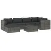 Image de Vidaxl Salon De Jardin 7 Pcs Avec Coussins RÃ©sine TressÃ©e Gris