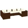 Image de Vidaxl Salon De Jardin 6 Pcs Avec Coussins RÃ©sine TressÃ©e Marron