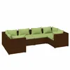 Image de Vidaxl Salon De Jardin 6 Pcs Avec Coussins RÃ©sine TressÃ©e Marron
