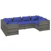 Image de Vidaxl Salon De Jardin 6 Pcs Avec Coussins RÃ©sine TressÃ©e Gris