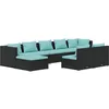 Image de Vidaxl Salon De Jardin 9 Pcs Avec Coussins Noir RÃ©sine TressÃ©e