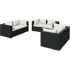 Image de Vidaxl Salon De Jardin 6 Pcs Avec Coussins RÃ©sine TressÃ©e Noir