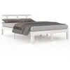 Image de vidaXL Cadre de lit Blanc Bois massif 120x190 cm Petit double