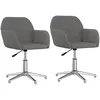 Image de vidaXL Chaises pivotantes de salle Ã  manger 2 pcs Gris clair Tissu