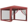 Image de Vidaxl Tente De FÃªte Avec 4 Parois LatÃ©rales En Maille Rouge 3x4m Pehd