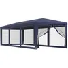 Image de Vidaxl Tente De FÃªte Avec 8 Parois LatÃ©rales En Maille Bleu 3x9 M Pehd