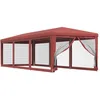 Image de Vidaxl Tente De FÃªte Avec 8 Parois LatÃ©rales En Maille Rouge 3x9m Pehd