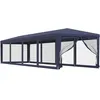 Image de Vidaxl Tente De FÃªte Et 10 Parois LatÃ©rales En Maille Bleu 3x12 M Pehd