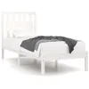 Image de vidaXL Cadre de lit Blanc Bois de pin massif 90x190 cm Simple