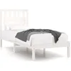 Image de vidaXL Cadre de lit Blanc Bois de pin massif 90x200 cm