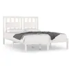 Image de vidaXL Cadre de lit Blanc Bois de pin massif 180x200 cm Super King