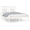 Image de vidaXL Cadre de lit Blanc Bois de pin massif 140x190 cm