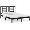 Image de vidaXL Cadre de lit Noir Bois de pin massif 140x190 cm
