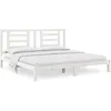 Image de vidaXL Cadre de lit Blanc Bois de pin massif 200x200 cm