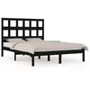 Image de vidaXL Cadre de lit Noir Bois de pin massif 140x190 cm