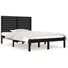 Image de vidaXL Cadre de lit Noir Bois massif 140x190 cm