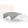 Image de vidaXL Cadre de lit Blanc Bois massif 90x200 cm