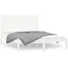 Image de vidaXL Cadre de lit Blanc Bois massif 140x200 cm