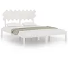 Image de vidaXL Cadre de lit Blanc 160x200 cm Bois massif