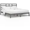 Image de vidaXL Cadre de lit Gris Bois massif 200x200 cm