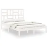 Image de vidaXL Cadre de lit Blanc Bois de pin massif 140x190 cm