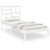 Image de vidaXL Cadre de lit Blanc Bois massif 90x200 cm