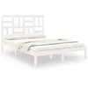 Image de vidaXL Cadre de lit Blanc Bois massif 140x200 cm