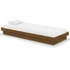 Image de vidaXL Cadre de lit Marron miel Bois massif 75x190 cm Petit simple