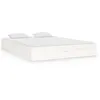 Image de vidaXL Cadre de lit Blanc Bois massif 120x190 cm Petit double