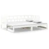Image de vidaXL Lit coulissant Blanc Bois de pin solide 2x(90x200) cm