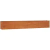 Image de Bac De Jardin SurÃ©levÃ© Avec Base Ouverte Et Bords SecurisÃ©s 320x40x45 Cm Acier Corten