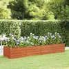 Image de Bac De Jardin SurÃ©levÃ© Avec Base Ouverte Et Bords SecurisÃ©s 320x80x45 Cm Acier Corten