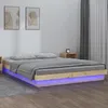 Image de vidaXL Cadre de lit Ã  LED sans matelas bois massif