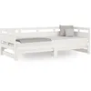 Image de vidaXL Lit coulissant Blanc Bois de pin solide 2x(90x190) cm