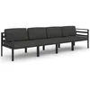 Image de Vidaxl Salon De Jardin 4 Pcs Avec Coussins Aluminium Anthracite