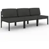 Image de Vidaxl CanapÃ© De Jardin 3 Places Avec Coussins Aluminium Anthracite
