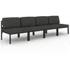 Image de Vidaxl CanapÃ© De Jardin 4 Places Avec Coussins Aluminium Anthracite
