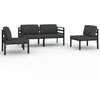Image de Vidaxl Salon De Jardin 4 Pcs Avec Coussins Aluminium Anthracite