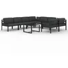 Image de Vidaxl Salon De Jardin 9 Pcs Avec Coussins Aluminium Anthracite