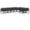 Image de Vidaxl Salon De Jardin 9 Pcs Avec Coussins Aluminium Anthracite