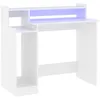 Image de vidaXL Bureau avec lumiÃ¨res LED Blanc 97x90x45 cm Bois d'ingÃ©nierie