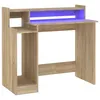 Image de vidaXL Bureau Ã  lumiÃ¨res LED ChÃªne Sonoma 97x90x45cm Bois d'ingÃ©nierie