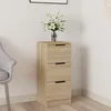 Image de Buffet en bois contreplaquÃ© chÃªne Sonoma 30x30x70 cm, meuble de rangement Ã  3 tiroirs