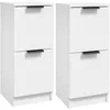 Image de vidaXL Buffets 2 pcs Blanc 30x30x70 cm Bois d'ingÃ©nierie