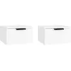 Image de vidaXL Tables de chevet murales 2 pcs Blanc 34x30x20 cm